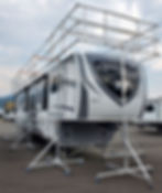 Adjustable height width and length wrap around rooftop handrail system from front cropped.